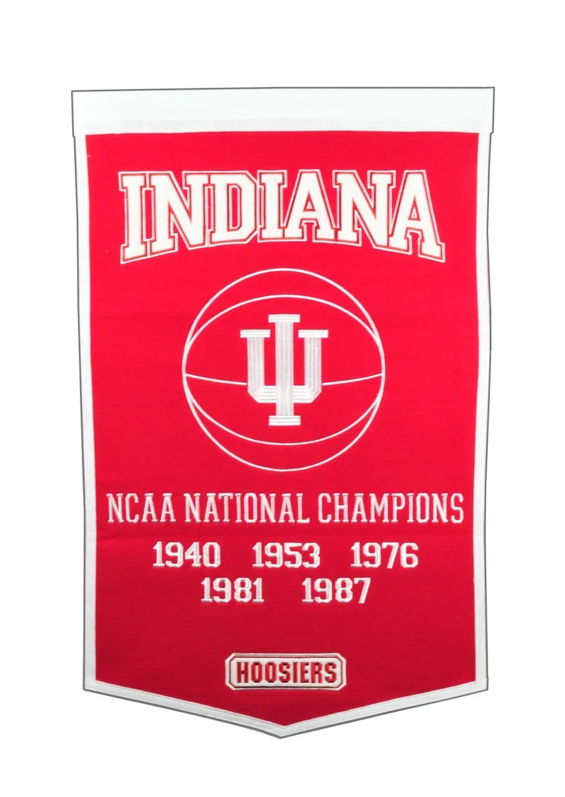 Indiana University Vintage Wool Dynasty Banner With Cafe Rod
