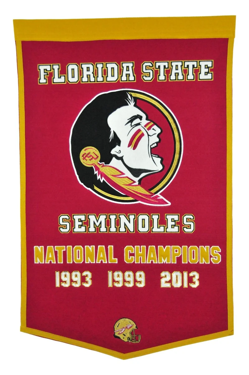 Florida State Vintage Wool Dynasty Banner With Cafe Rod