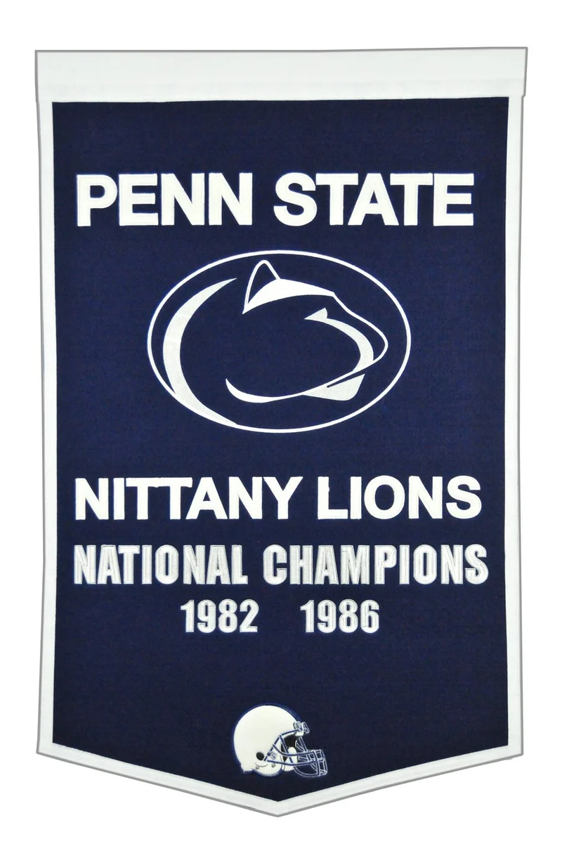 Penn State University Vintage Wool Dynasty Banner With Cafe Rod