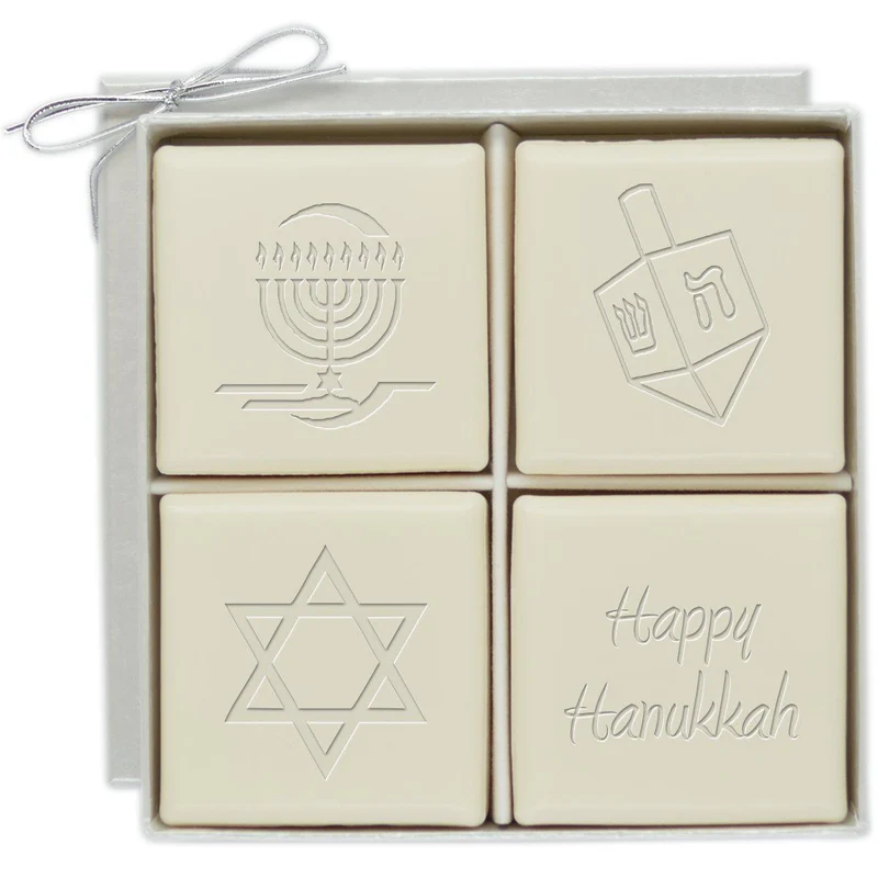 Carved Hanukkah Guest Soap - Set of 4