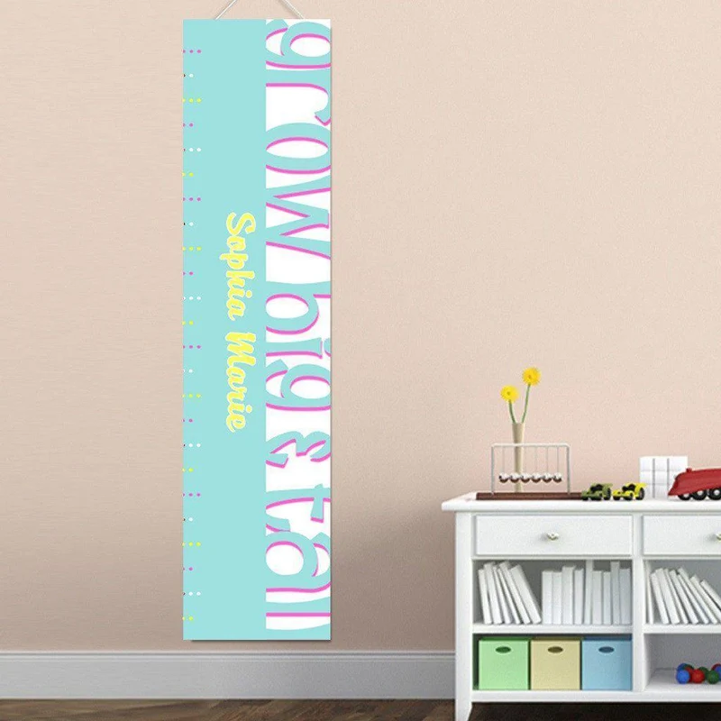 Turquoise Big and Tall Personalized Growth Chart