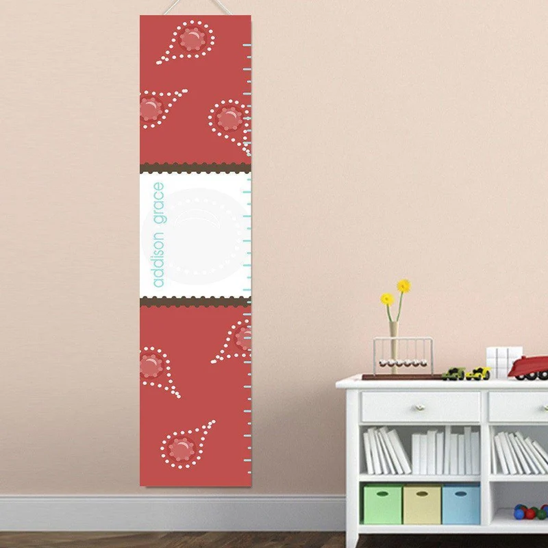 Red Paisley Personalized Growth Chart