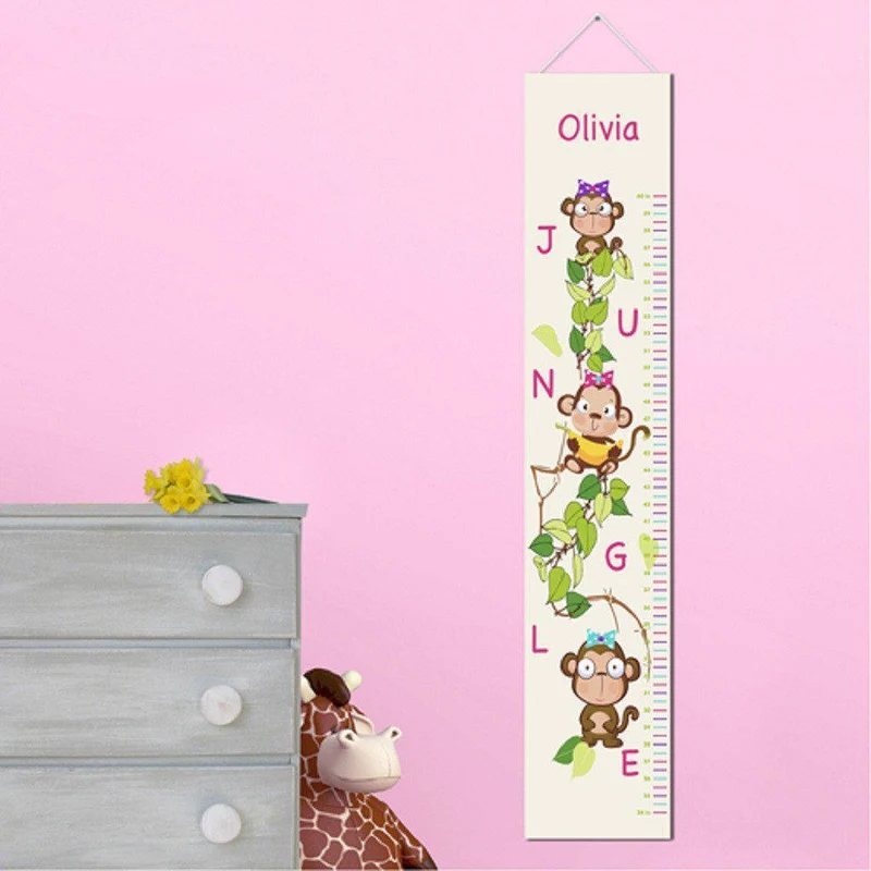 Pretty Monkeys Personalized Height Chart