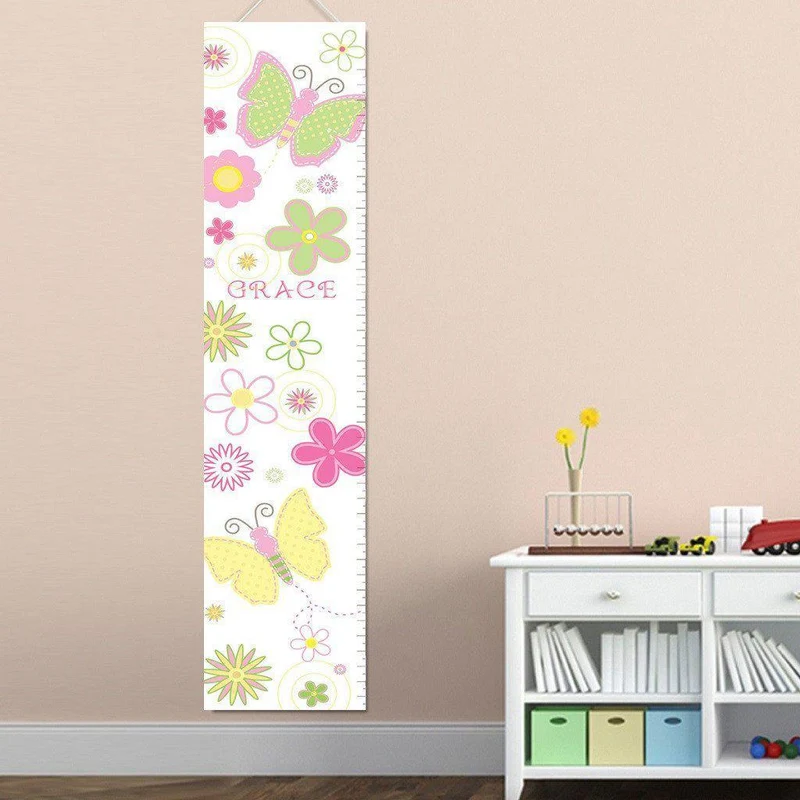 Pastel Butterflies Personalized Growth Chart