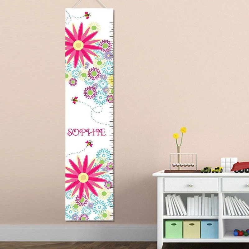 Buzzing Flowers Personalized Growth Chart