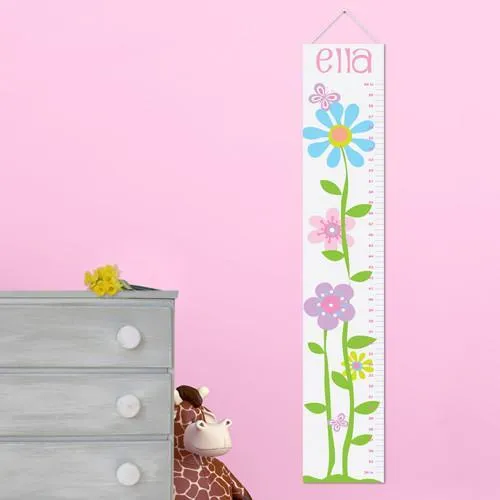 Butterflies and Blooms Children's Personalized Height Chart