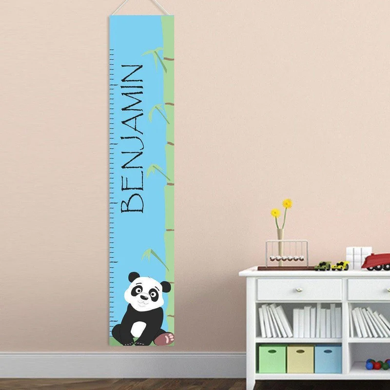 Boy Panda Personalized Height Chart