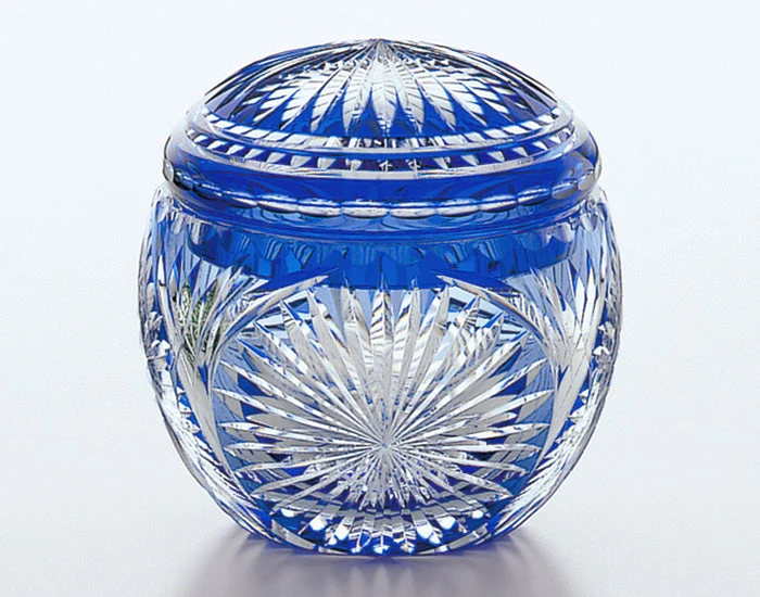 Kagami Crystal Edo Kiriko Ornament Blue EL102-1419-CCB