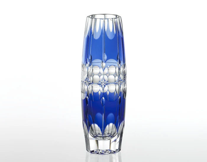Křišťálová váza Kagami Edo Kiriko modrá F663-2644-CCB