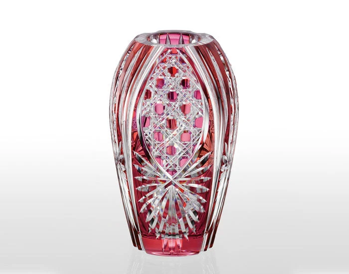 Kagami Crystal Edo Kiriko váza červená F299-2674-CAU