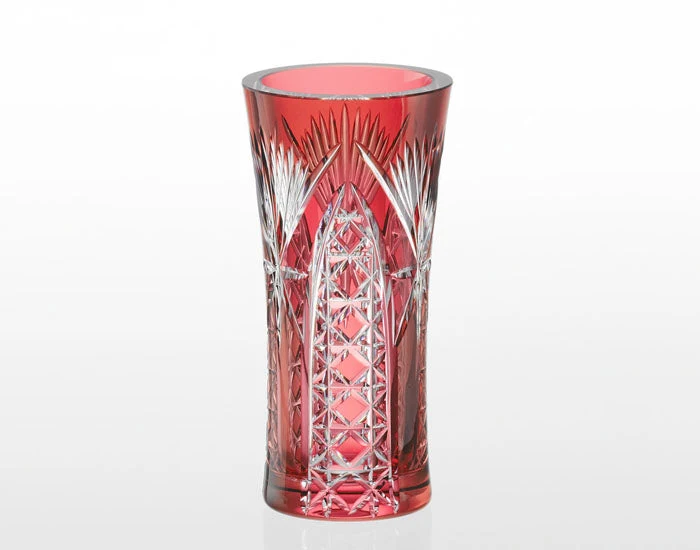 Kagami Crystal Edo Kiriko váza červená F308-2672-CAU