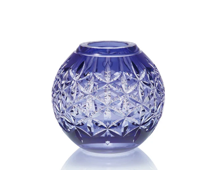 Křišťálová váza Kagami Edo Kiriko fialová F713-2925-CMP