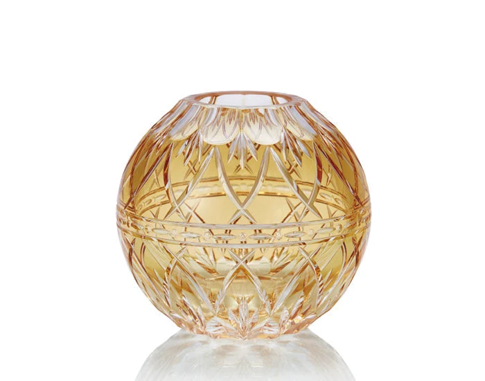 Kagami Crystal Edo Kiriko váza žlutá F713-2926-CUM