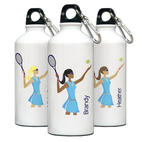 Go Girl Personalized Tennis Water Bottle