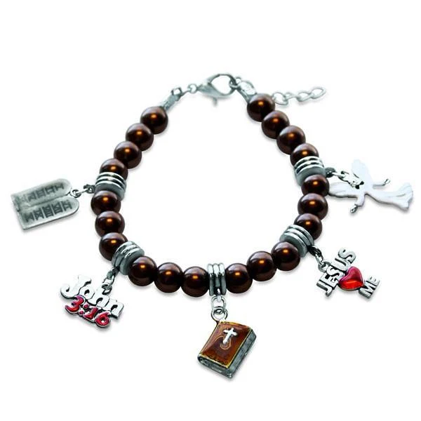 Religious Charm Bracelet in Silver