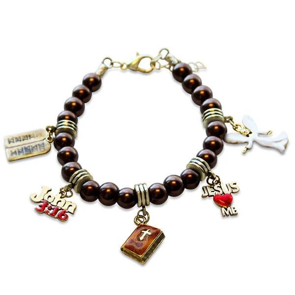 Religious Charm Bracelet in Gold