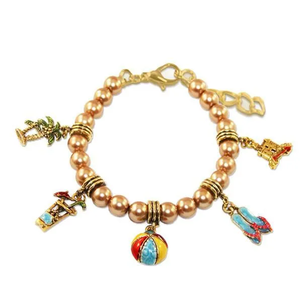 Summer Fun in the Sun Charm Bracelet in Gold