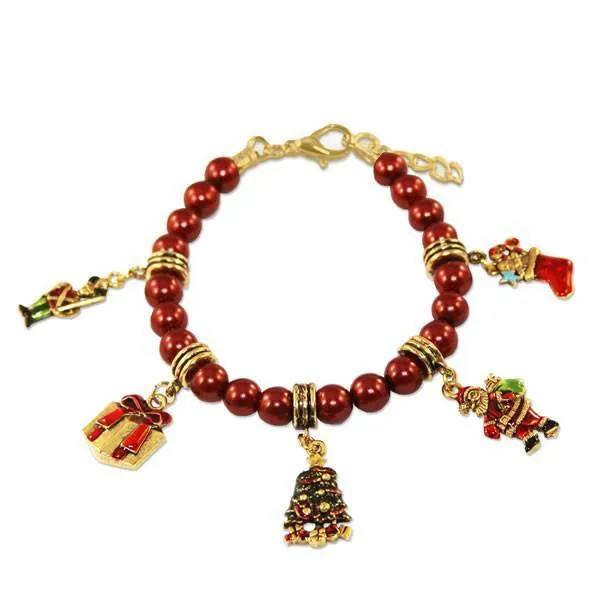 Christmas Charm Bracelet in Gold