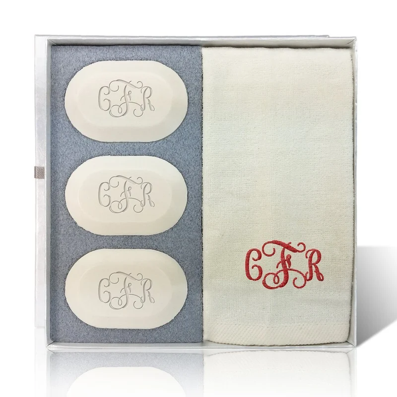 Personalized Carved Soap Luxury Gift Set - Monogram