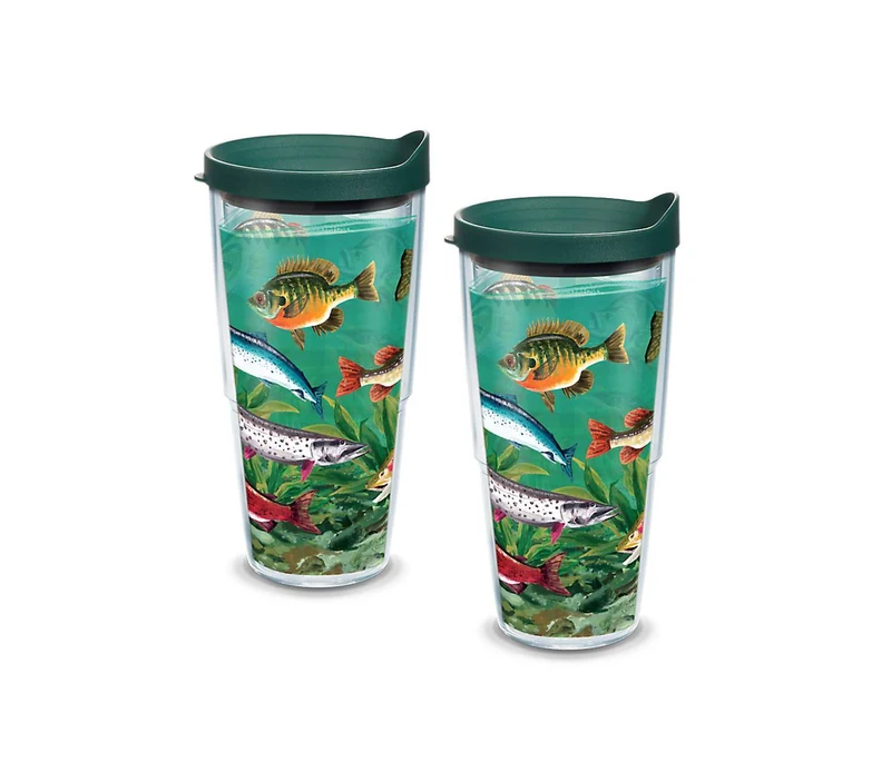 Multi Fish 24 oz. Tervis Tumbler with Lid - (Set of 2)