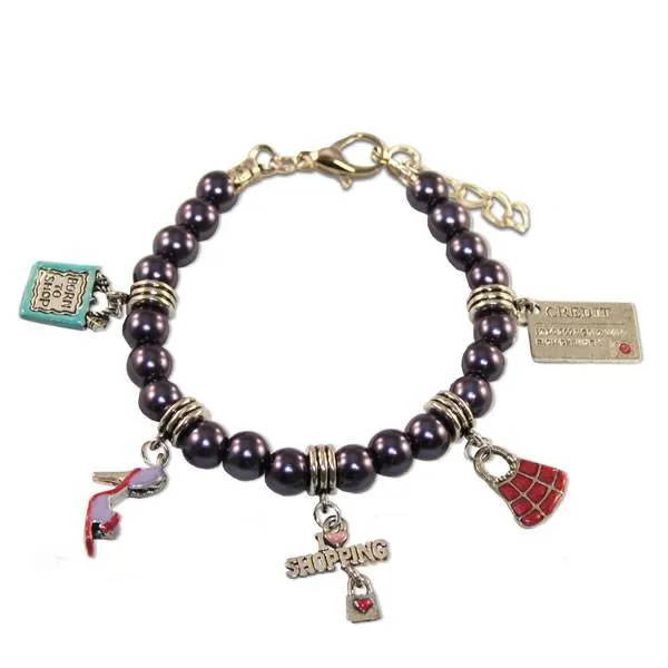 Shopper Mom Charm Bracelet in Silver