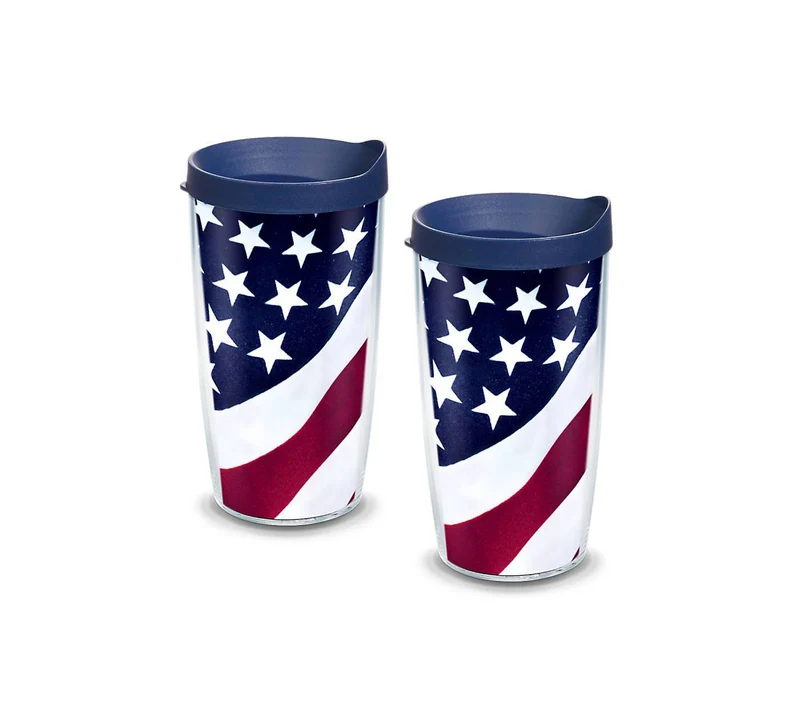 American Flag 16 oz. Tervis Tumbler with Lid - (Set of 2)
