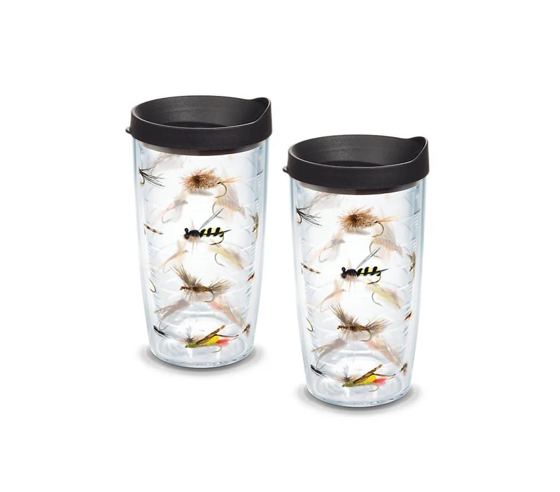 Fish Flies 16 oz. Tervis Tumbler with Lid - (Set of 2)