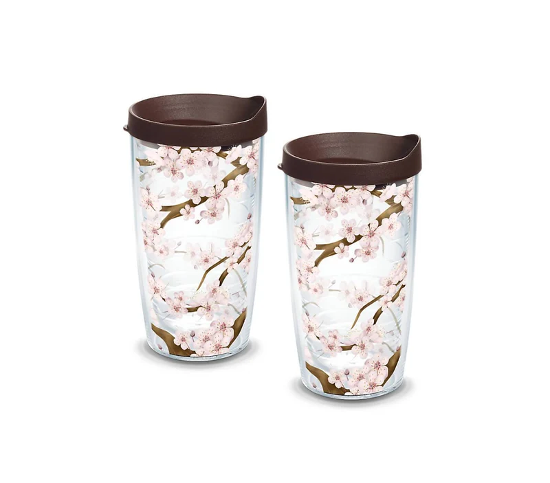 Cherry Blossom 16 oz. Tervis Tumbler with Lid - (Set of 2)