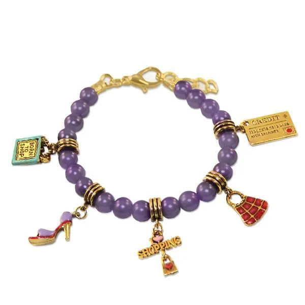 Shopper Mom Charm Bracelet in Gold