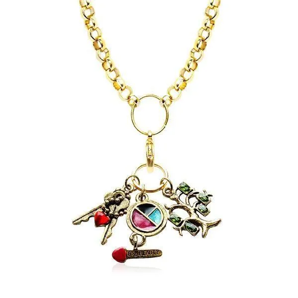 Teen Girl Charm Necklace in Gold