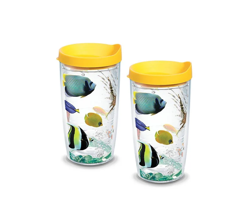 Tropical Fish 16 oz. Tervis Tumbler with Lid - (Set of 2)