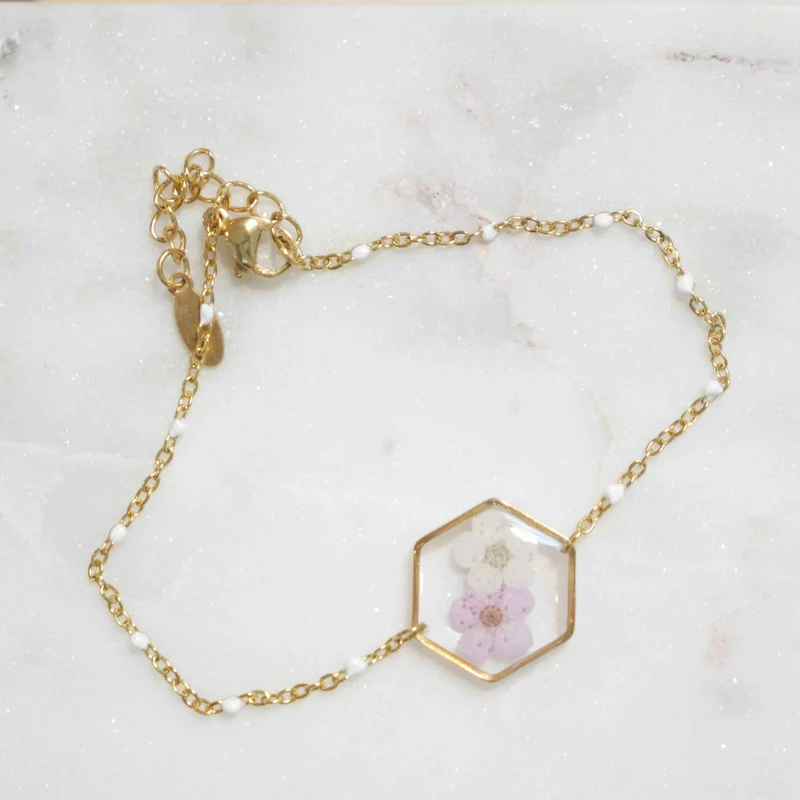 Edition spéciale - Bracelet duo Sofia - Lila et blanc