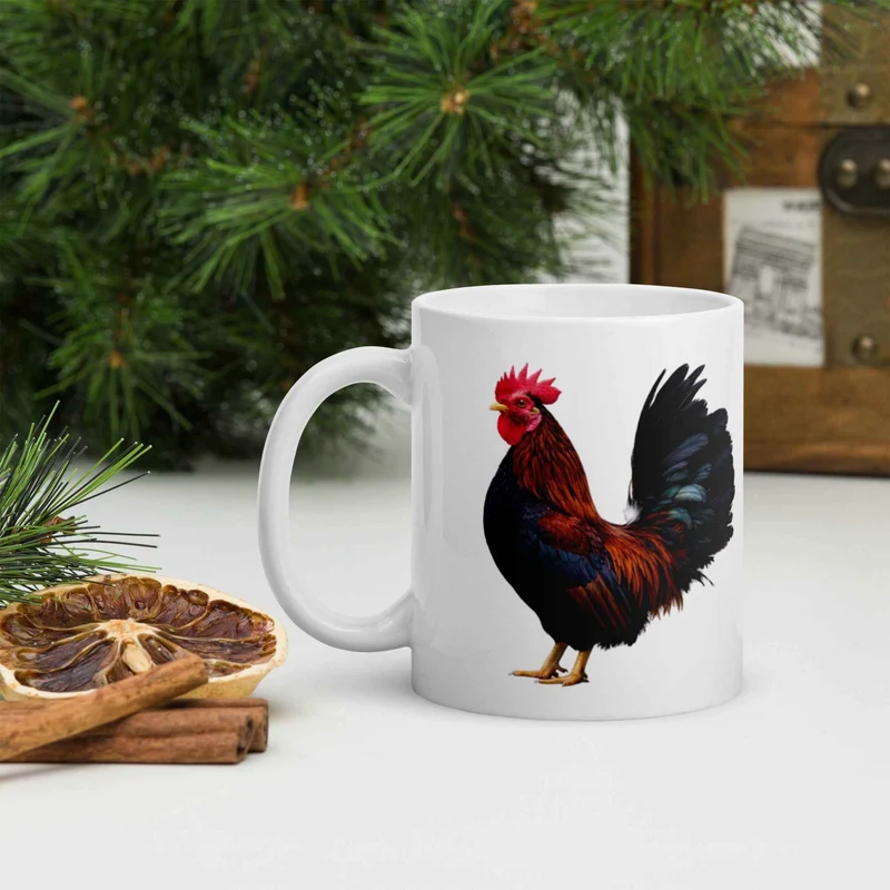Serama White glossy mug
