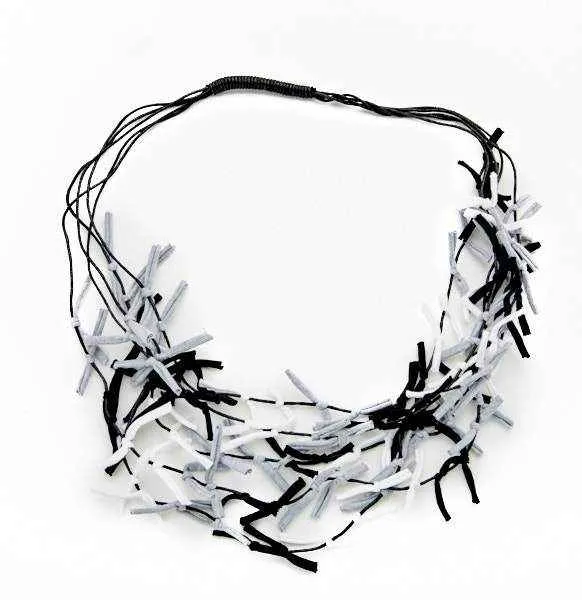 Multi Colour Fabric Tie Necklace