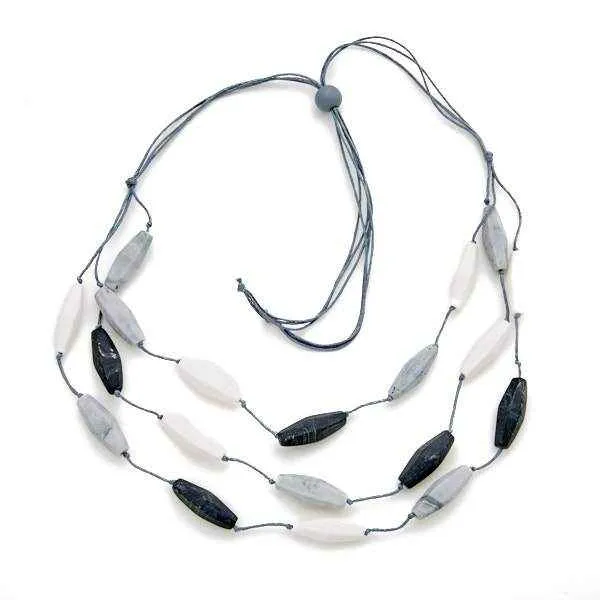Triple Strand Resin Necklace