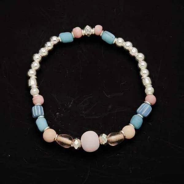 Beaded Bracelet In Silver Plate
