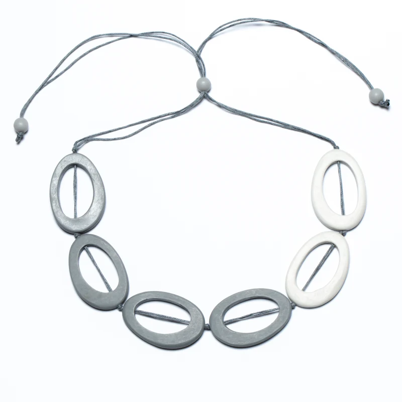 Resin Two Tone Hoop Necklace
