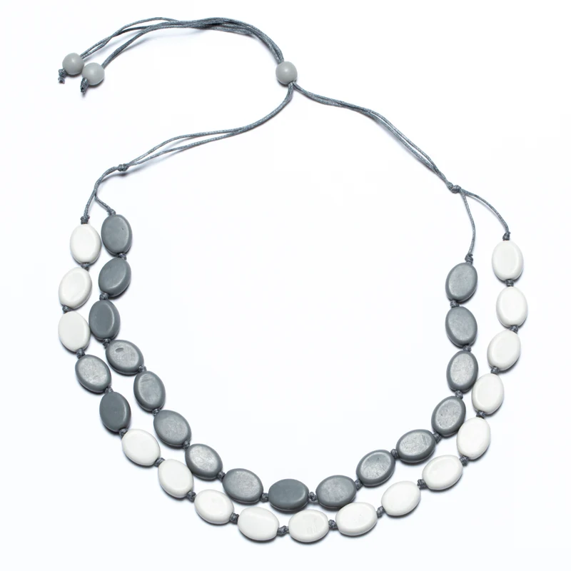 Resin Double Strand Two Tone Necklace
