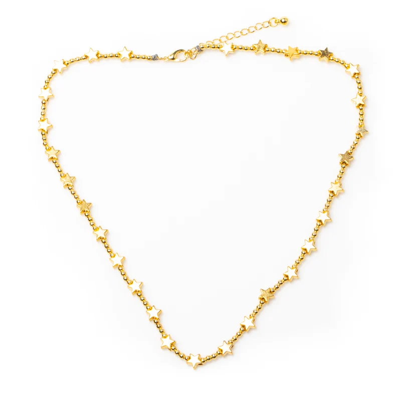 Short Star Necklace In Gold Plate