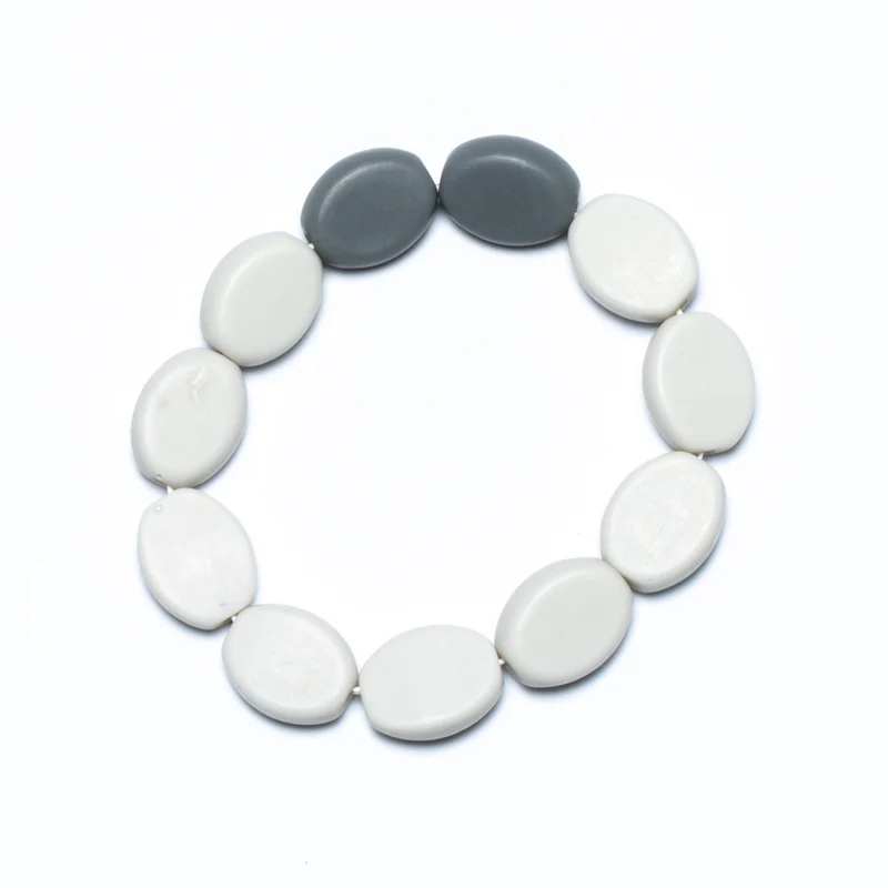 Resin Two Tone Elasticated Bracelet