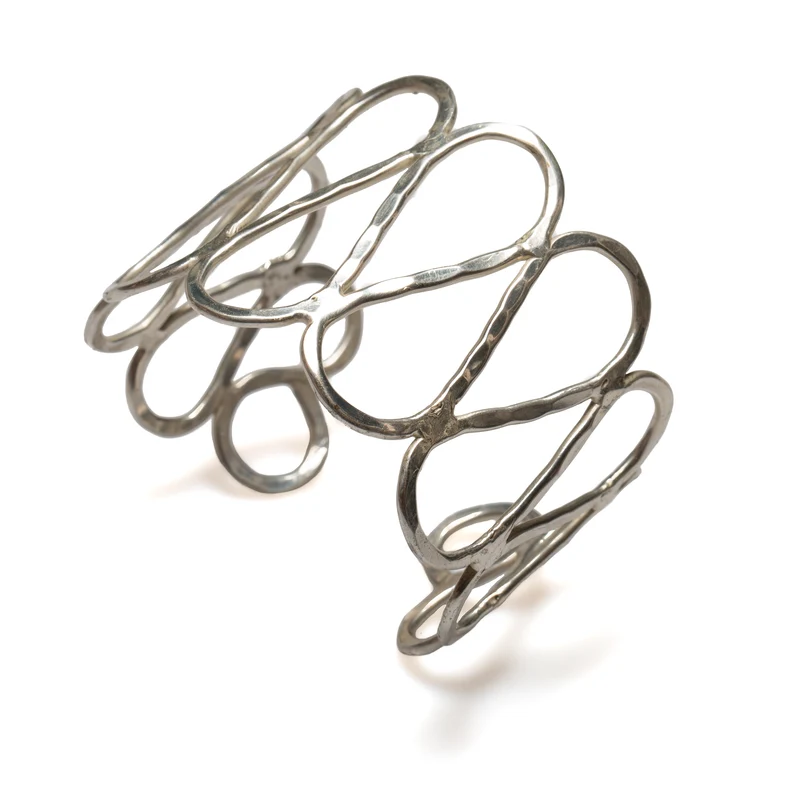 Open Loop Metal Cuff - Silver Colour