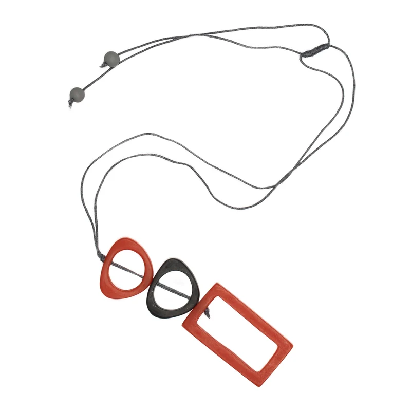 Resin Rectangular Hoop Pendant