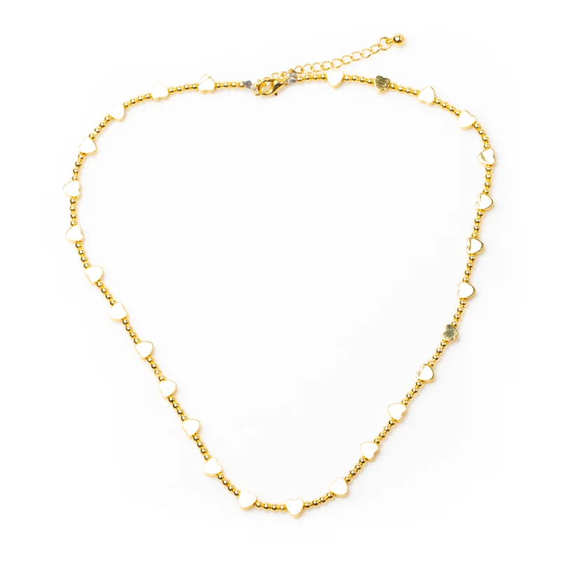 Short Heart Necklace In Gold Plate