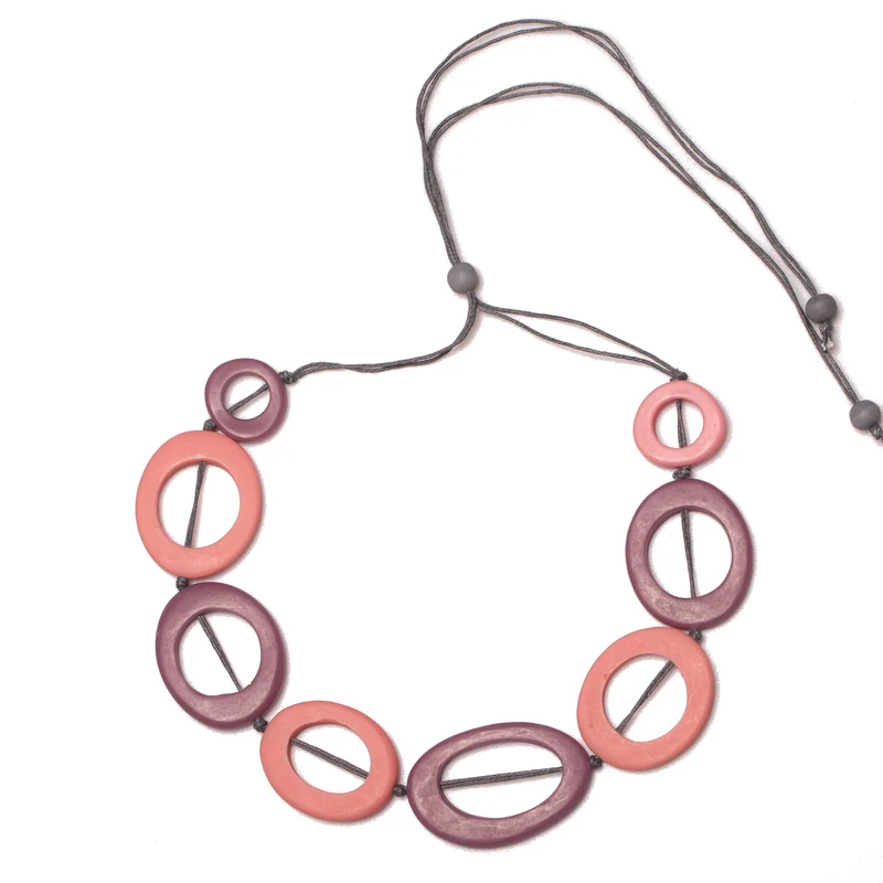 Tonal Resin Hoop Necklace