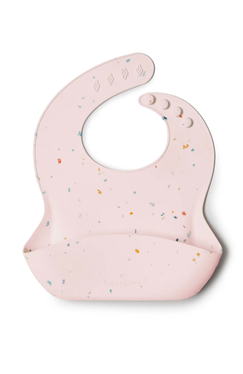 Silicone Bib Printed - Confetti Blush