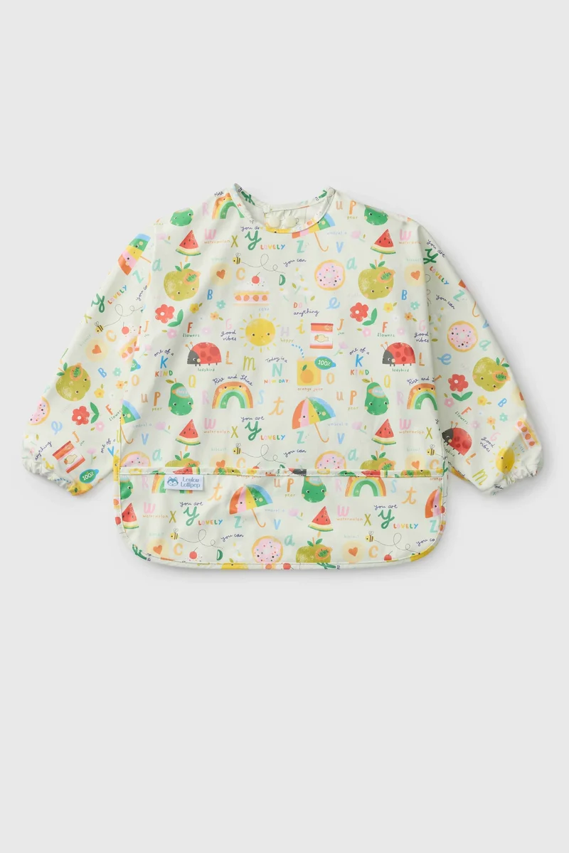 Long Sleeve Bib - Alphabet Smiles
