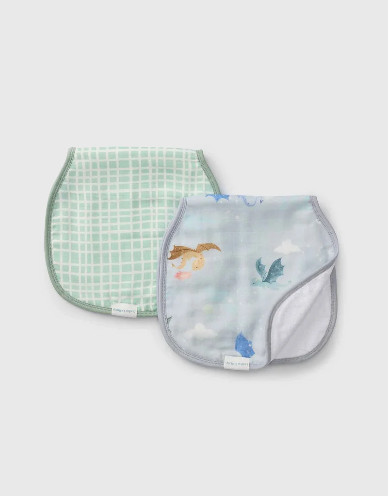 Muslin Burp Cloth Set - Magical Dragons