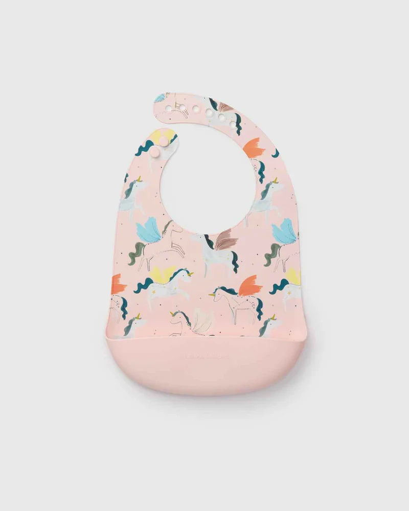 Silicone Bib Printed - Unicorn Ballet