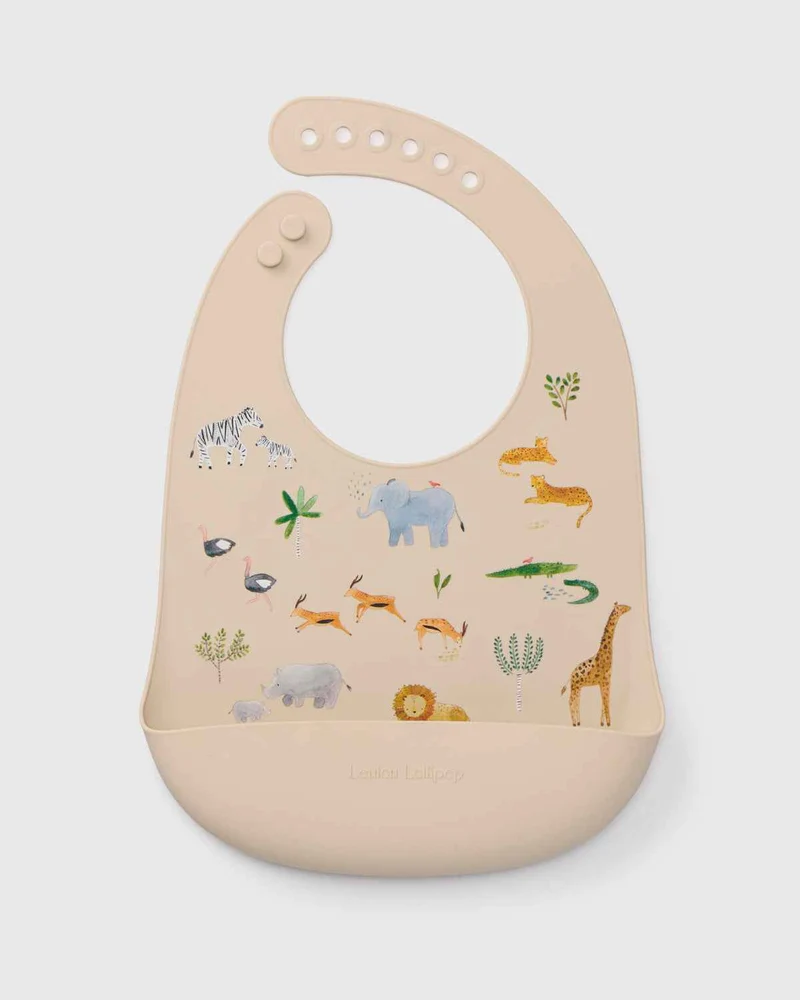 Silicone Bib Printed - Safari Jungle
