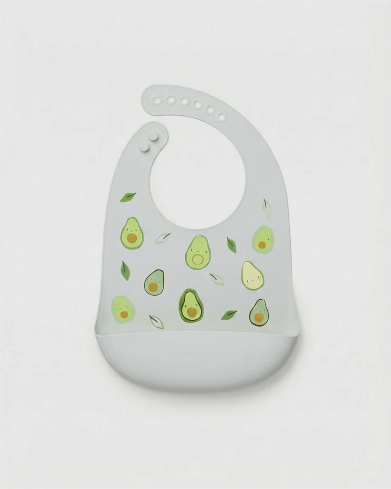 Silicone Bib Printed - Avocado
